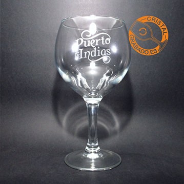 Copa gin tonic personalizada con logotipo ginebra Puerto de Indias